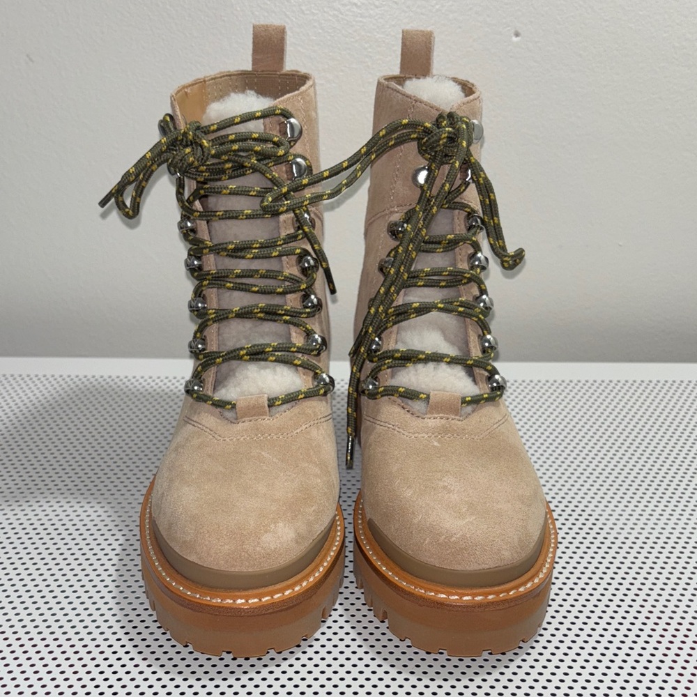 #8. 🆕 NWOT Marc Fisher Izzie Lugsoles Lace-Up Women's Boots